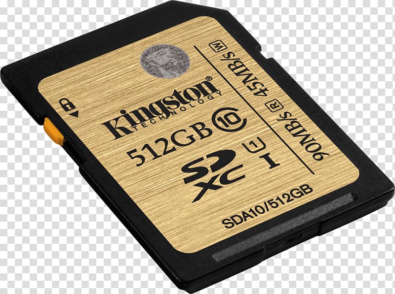 Flash Memory Cards Secure Digital Kingston Technology SDXC Computer data storage, memory card transparent background PNG clipart