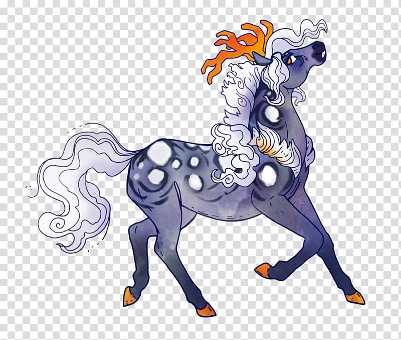 Pony Mane Unicorn Pack animal, Watercolor Style transparent background PNG clipart