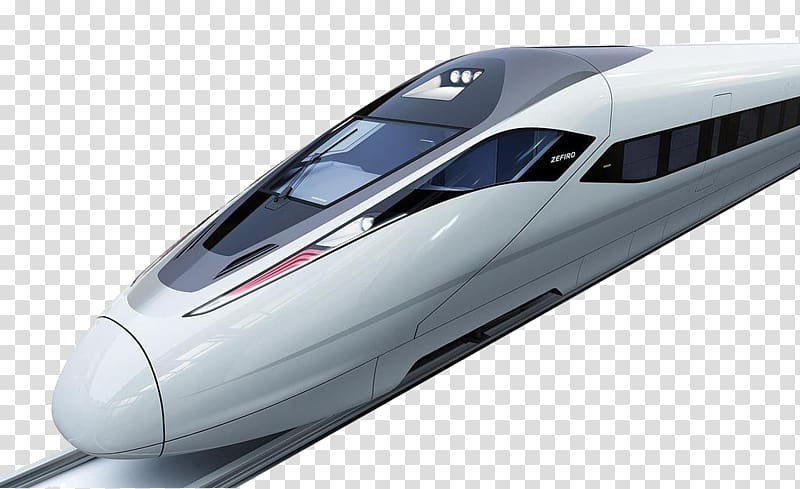 white bullet train, China Channel Tunnel High-speed rail Train Rail transport, High-speed rail train transportation on rails transparent background PNG clipart