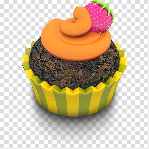 cupcake illustration, baking cup dessert cupcake food muffin, Chocolate Orange Cupcake transparent background PNG clipart