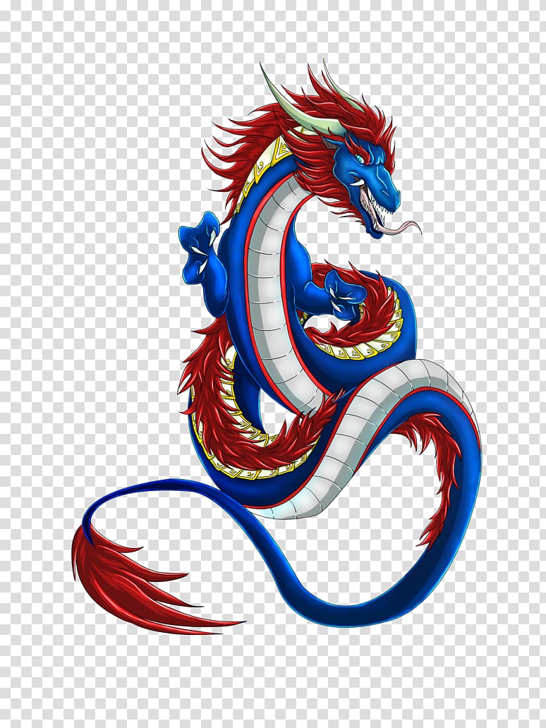 blue and red dragon , China Chinese dragon Drawing , Chinese dragon transparent background PNG clipart