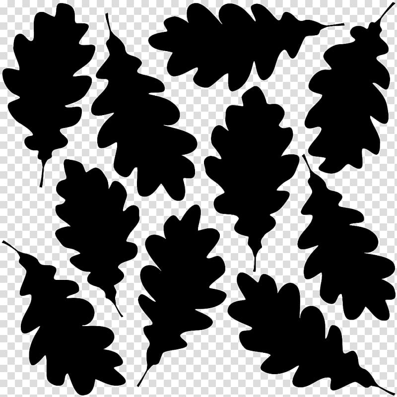 Silhouette Oak leaf cluster, Silhouette transparent background PNG clipart
