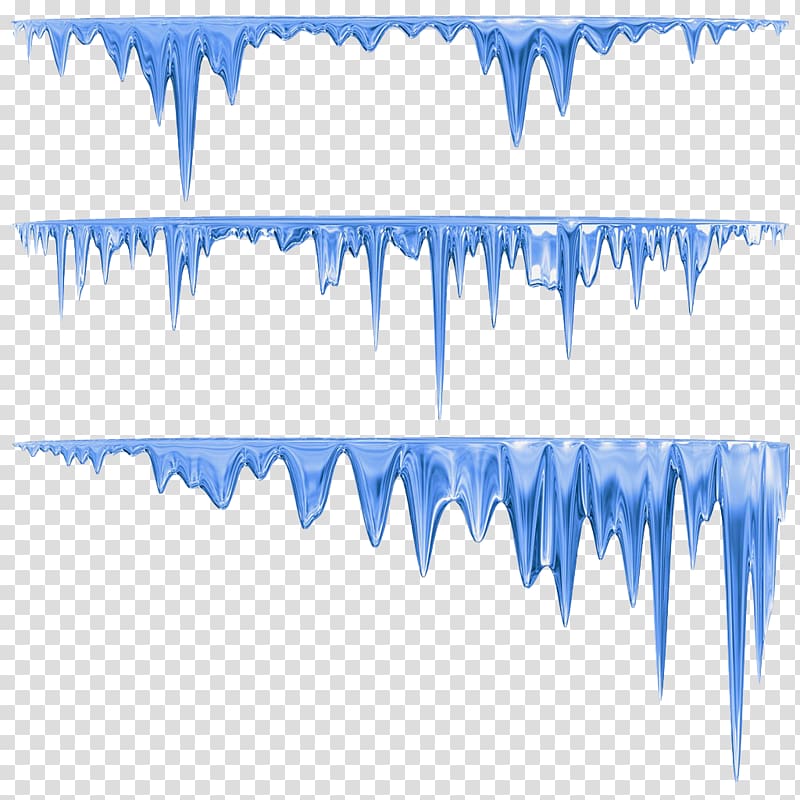 Icicle Can , Blue hand painted icicles transparent background PNG clipart