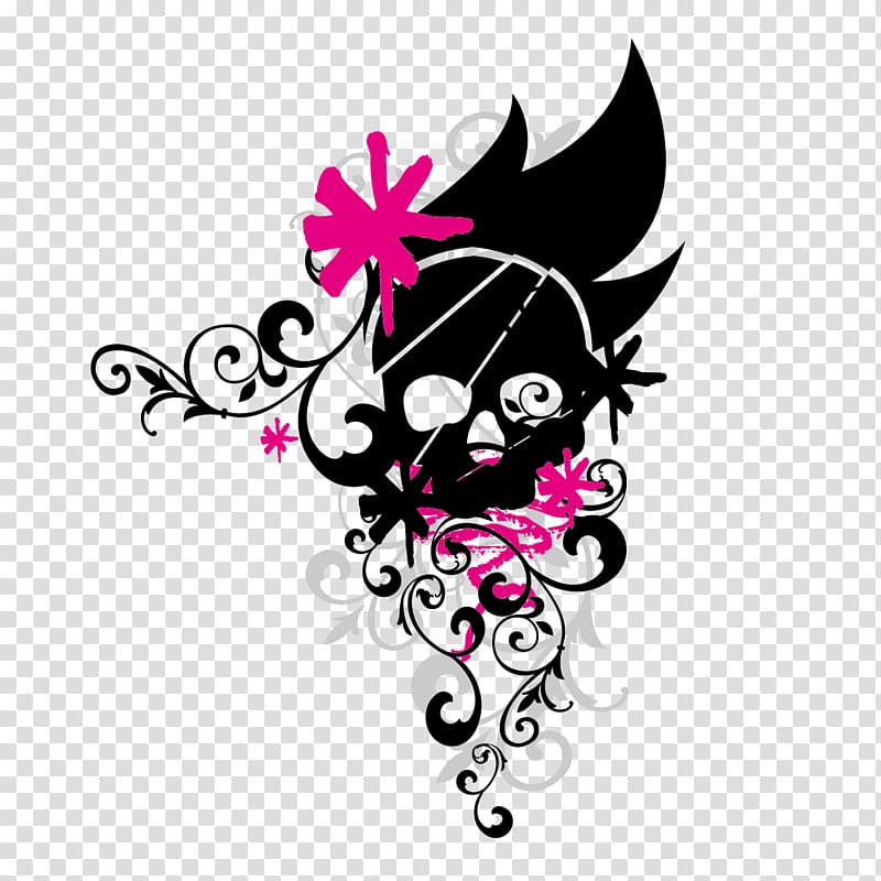 Skull Euclidean Flower Illustration, Creative Ghost Festival transparent background PNG clipart