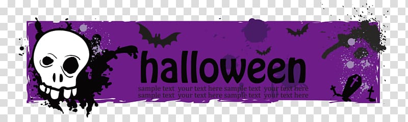 Halloween Banner Purple Vecteur, Purple Halloween banners material transparent background PNG clipart