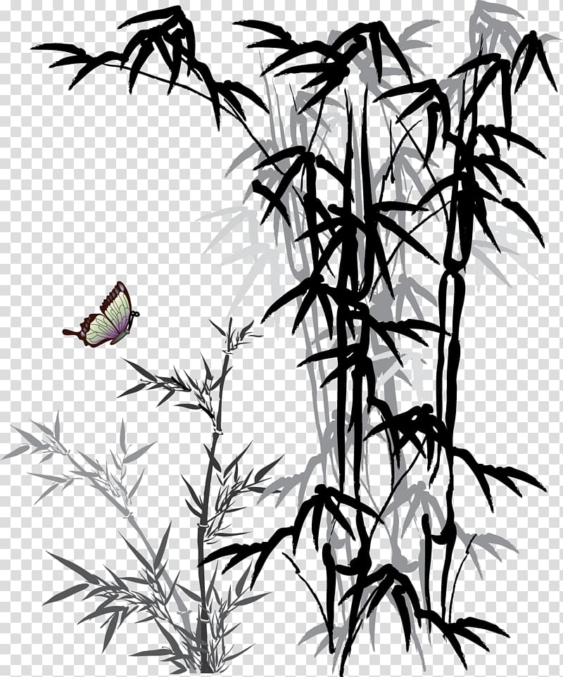 black and white bamboo illustration, Ink Bamboo NSC Nijkerk, bamboo transparent background PNG clipart