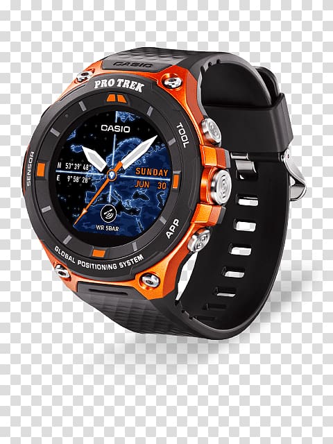 Pro Trek Smartwatch Casio Wear OS, play outside transparent background PNG clipart