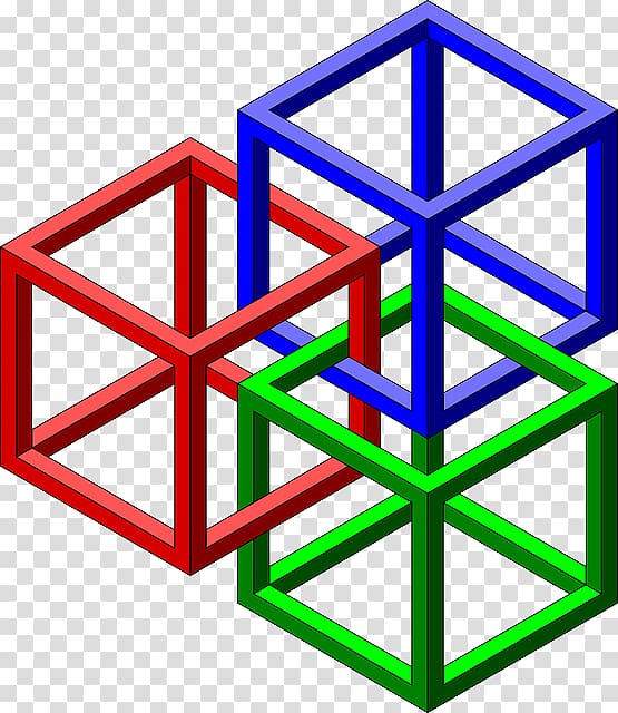 Penrose triangle Impossible cube Geometry, cube transparent background PNG clipart