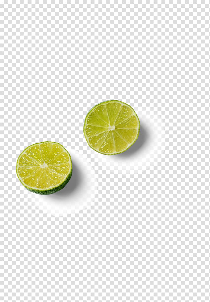 Key lime Sweet Lemon Persian lime, Two pieces of lemon transparent background PNG clipart