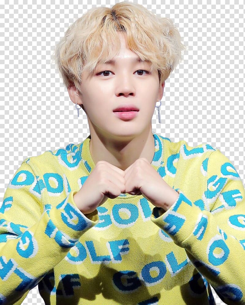 men's yellow and teal golf print sweatshirt, Jimin BTS Desktop M Countdown, BTS transparent background PNG clipart