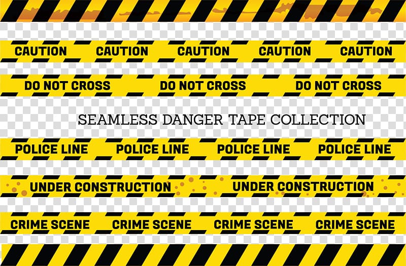 yellow-and-black do not cross, police line, and crime scene seamless danger tape collection, Adhesive tape Yellow Barricade tape, Yellow and black border warning line transparent background PNG clipart