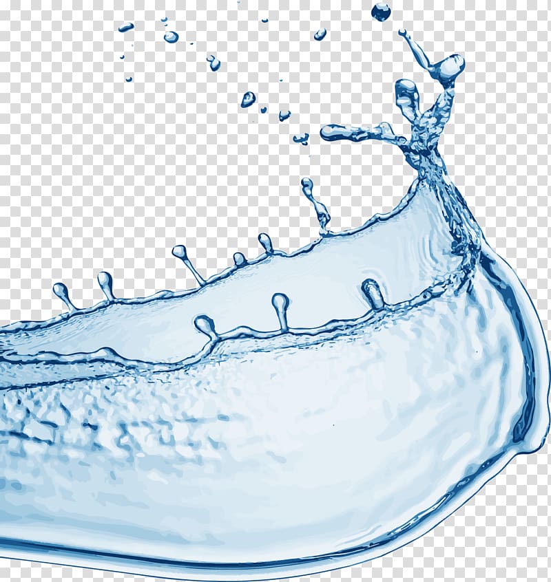 Water Splash Drop Euclidean , Hand painted blue current transparent background PNG clipart