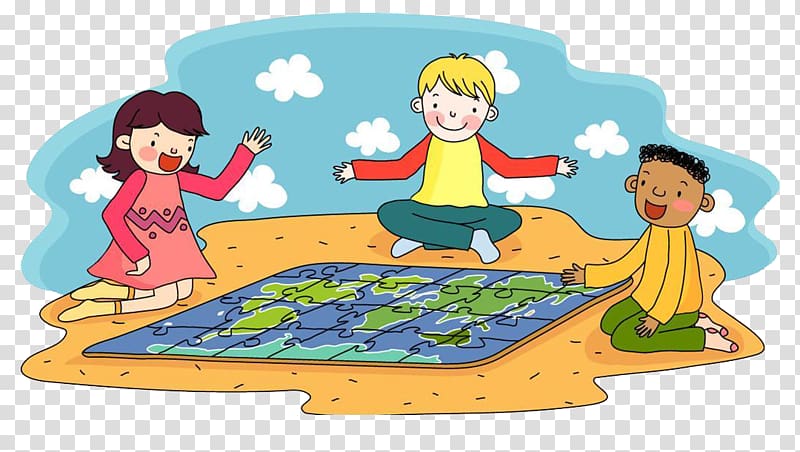 Jigsaw puzzle Child Play Cartoon, Cartoon children playing Puzzle transparent background PNG clipart