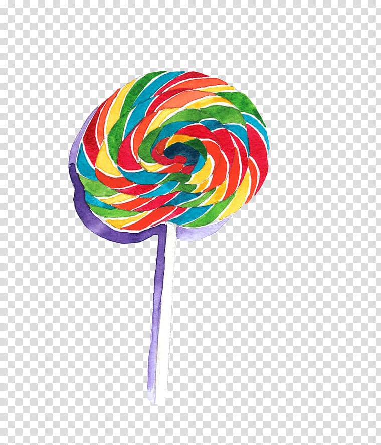 Lollipop Cartoon Candy, Rainbow lollipop transparent background PNG clipart