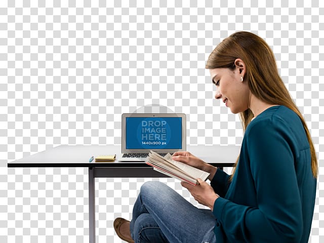 Computer Furniture Table Writing Desk, woman Reading transparent background PNG clipart
