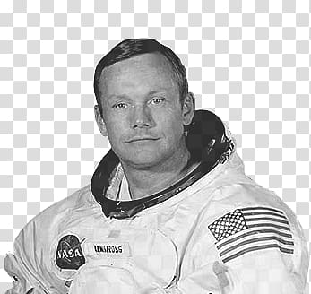 grayscale of Neil Armstrong, Neil Armstrong Astronaut transparent background PNG clipart