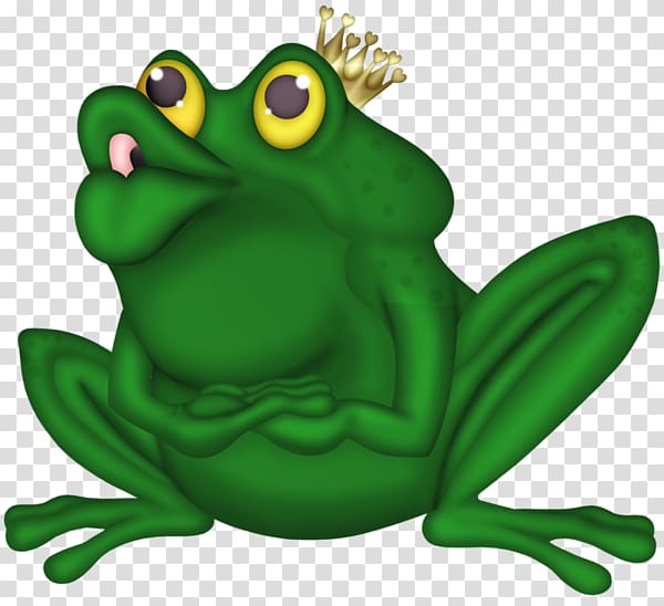 The Frog Prince Kiss , Cartoon green toad frog prince transparent background PNG clipart
