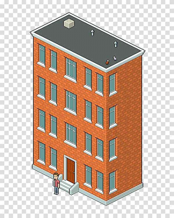 Pixel art Building Apartment Architectural drawing, building transparent background PNG clipart