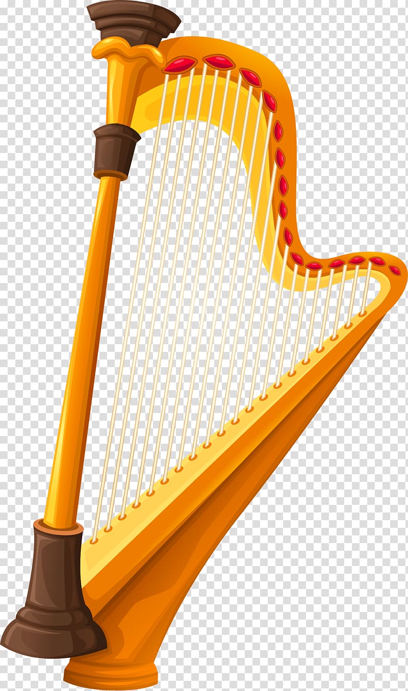 Euclidean Musical instrument Harp, hand-painted harp transparent background PNG clipart