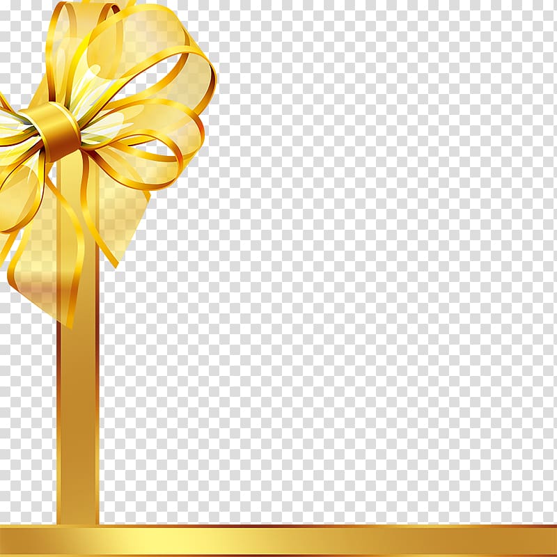 Ribbon Gift , Gold ribbon transparent background PNG clipart
