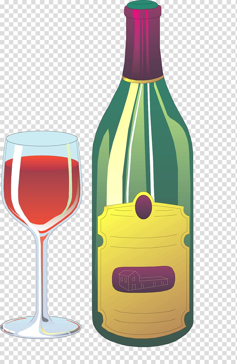 White wine Red Wine Champagne Glass bottle, Hand-painted wine transparent background PNG clipart