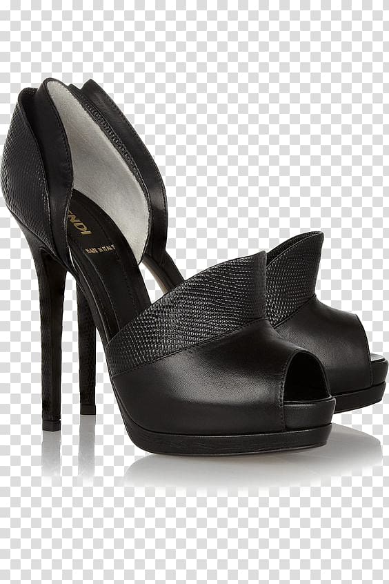 High-heeled footwear Court shoe Sandal, Black high heels transparent background PNG clipart