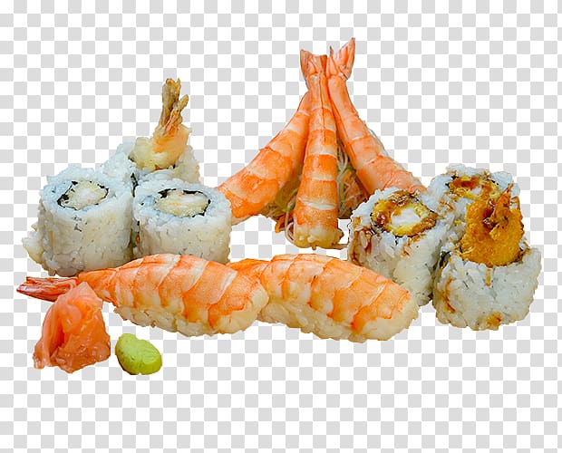 California roll Sushi Japanese Cuisine Sashimi Food, shrimps transparent background PNG clipart