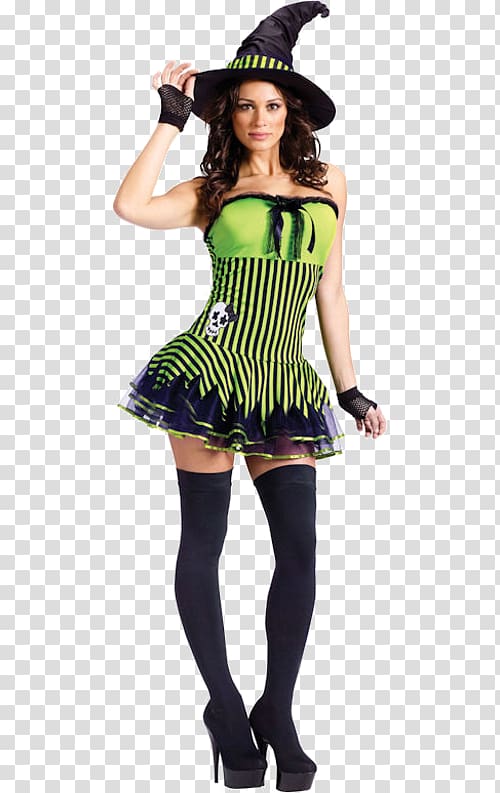 Halloween costume Witchcraft Dress, striped ings transparent background PNG clipart