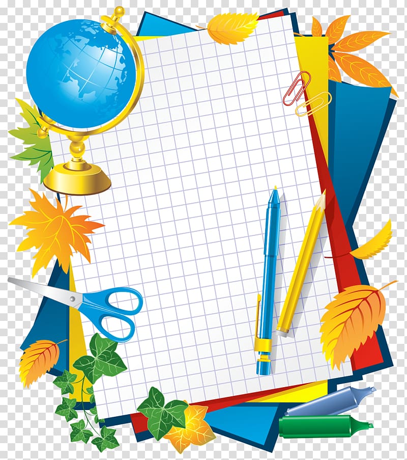 Paper School frame , School Decors , assorted drafting tools illustration transparent background PNG clipart