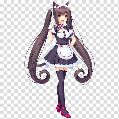 Nekopara Anime Catgirl Chocolate Neko Works, maid transparent background PNG clipart