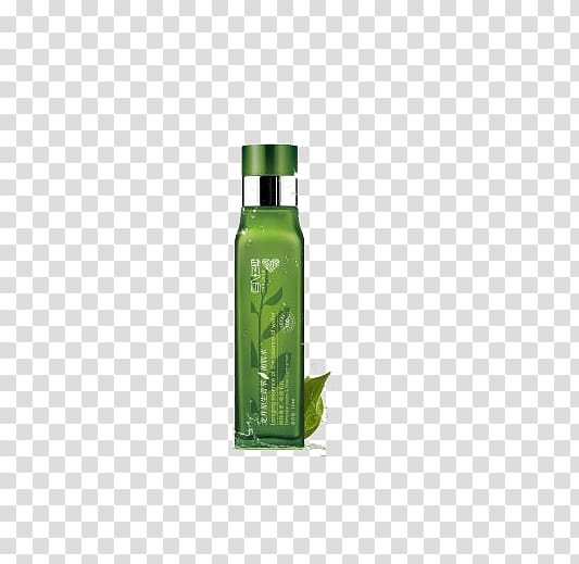 Glass bottle Liquid Green, Green Tea Toner transparent background PNG clipart