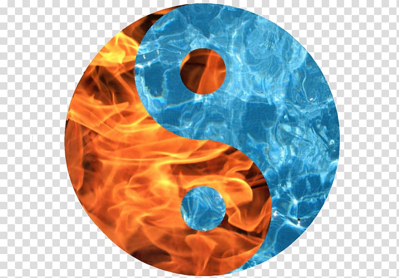 Yin and yang Fire Water Symbol Katara, fire transparent background PNG clipart