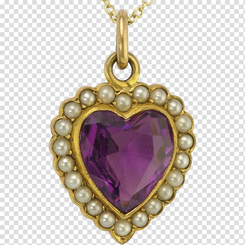 Charms & Pendants Jewellery Amethyst Necklace Gold, vintage gold transparent background PNG clipart
