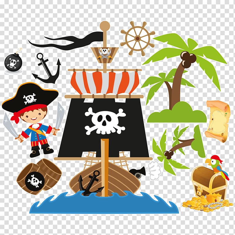 Sticker Piracy Child , pirate collection design transparent background PNG clipart