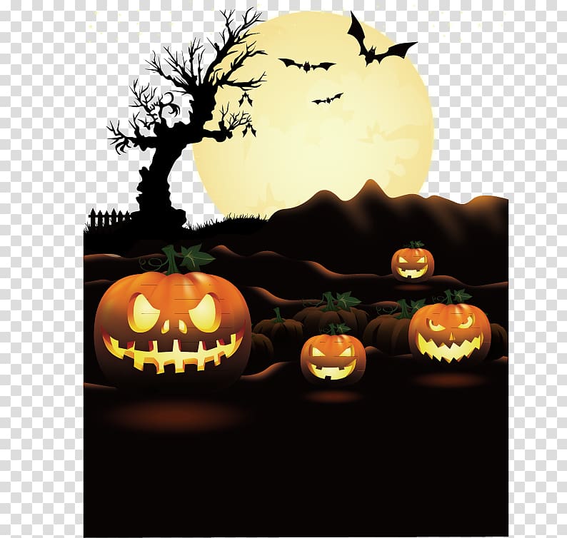 Halloween Party Poster Jack-o\'-lantern, Halloween transparent background PNG clipart