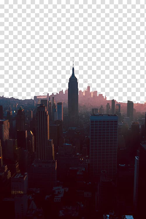 Empire State Building York Manhattan City, Evening city transparent background PNG clipart