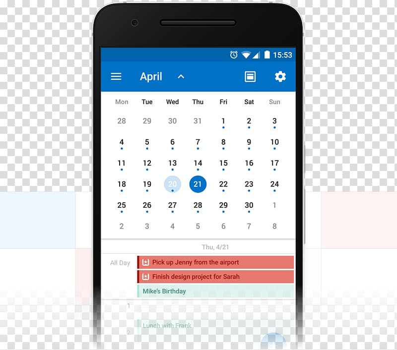 Android Calendar Wunderlist Microsoft Outlook, android transparent background PNG clipart