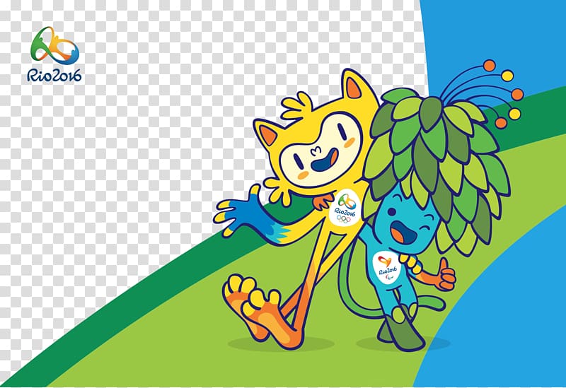 2016 Summer Olympics 2016 Summer Paralympics Rio de Janeiro Mascot Vinicius and Tom, Rio mascot background transparent background PNG clipart