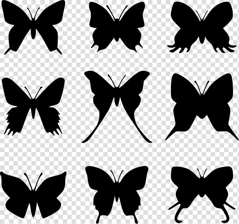 Butterfly Silhouette , butterfly decoration transparent background PNG clipart