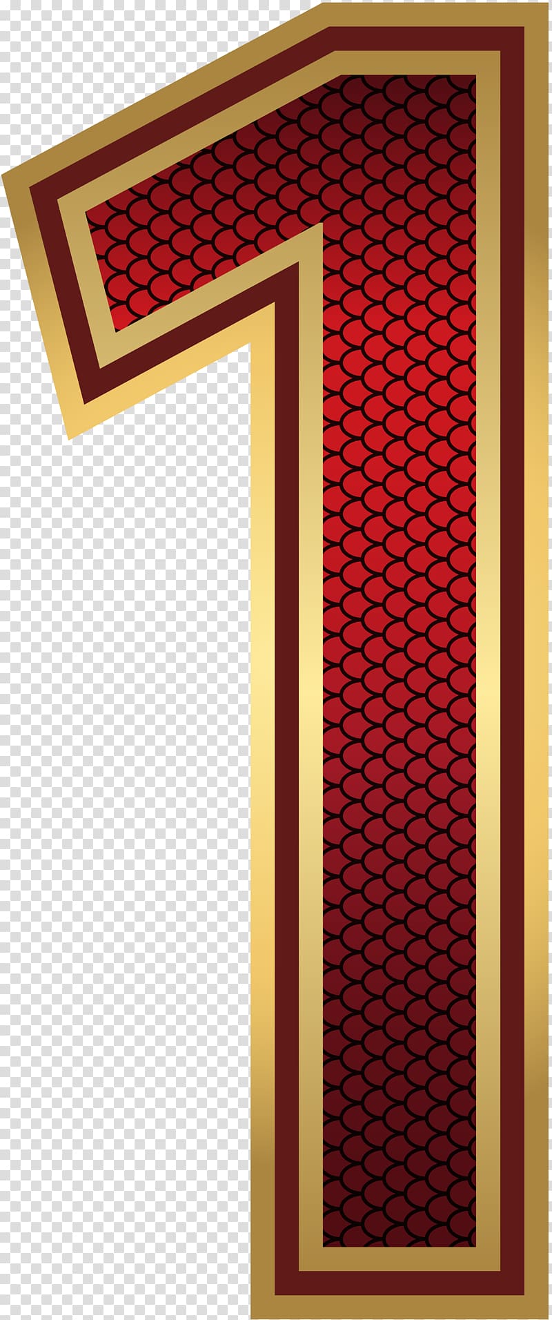 red 1 illustration, Red and Gold Number One transparent background PNG clipart