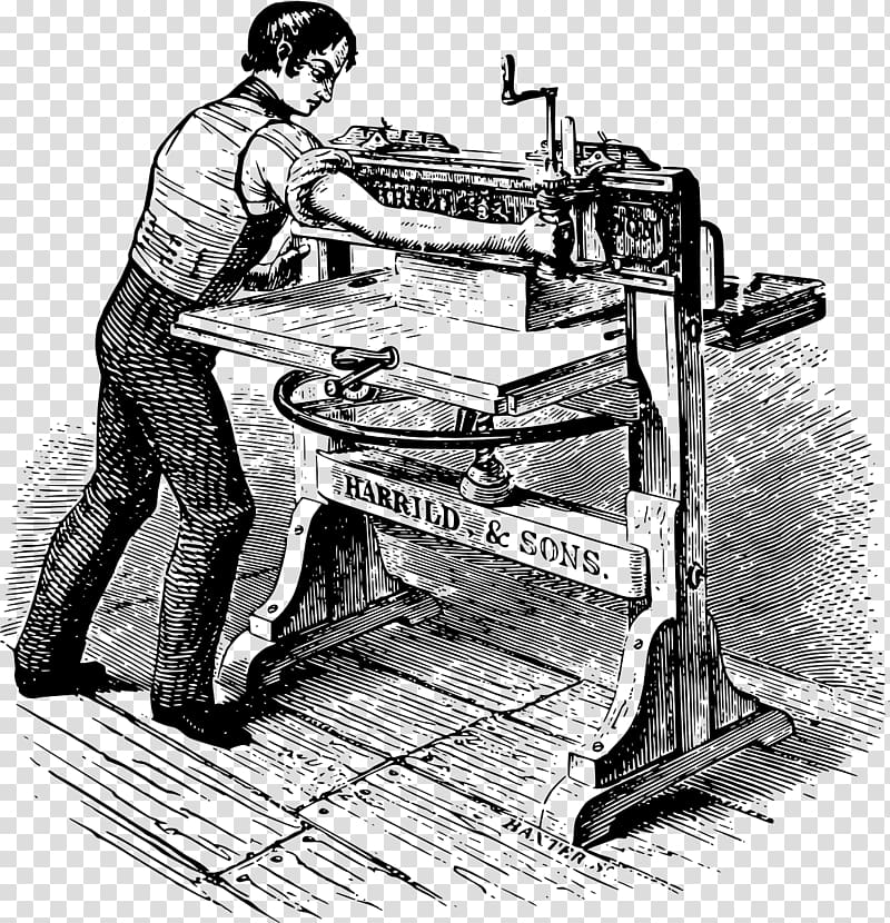 Paper Printing press THE ART OF BOOKBINDING. A PRACTICAL TREATISE. , printer transparent background PNG clipart