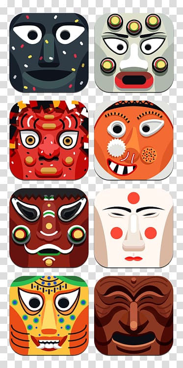 Korean mask Hahoetal Hahoe Folk Village Hahoe byeolsingut talnori, Guess How Much I Love You transparent background PNG clipart