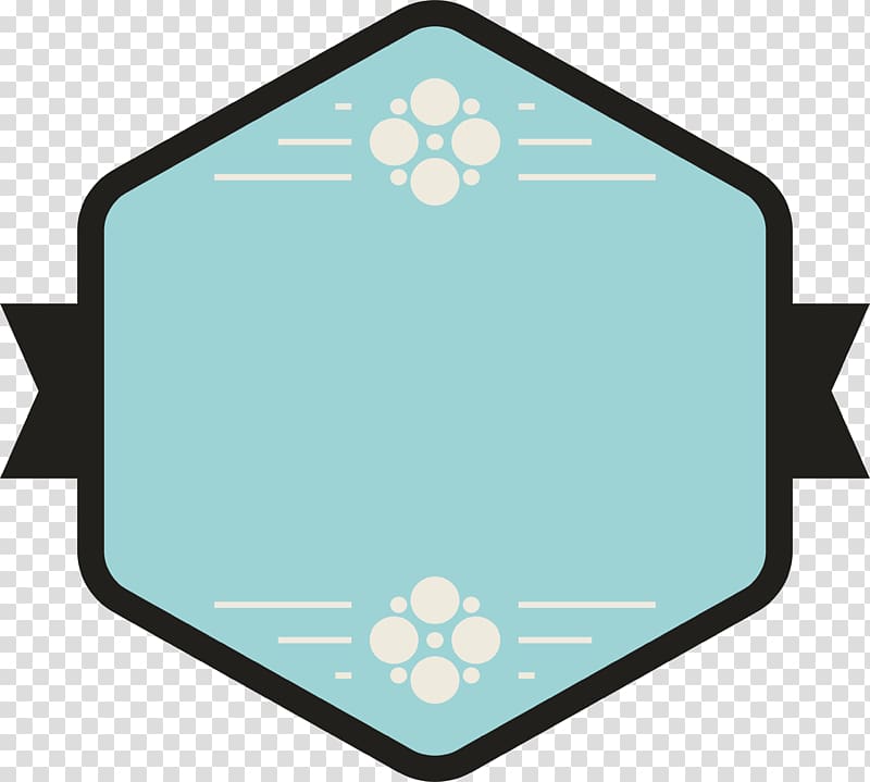 Sticker, Hexagon blue header box transparent background PNG clipart
