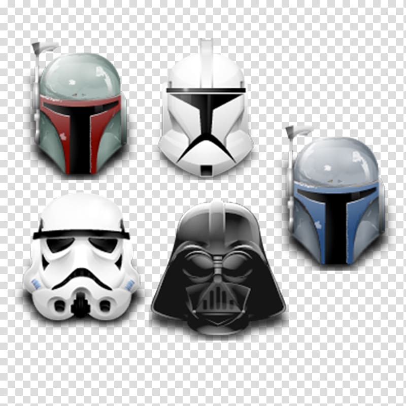 five Star Wars voice changer helmets , Anakin Skywalker Star Wars Graphics Icon, Star Wars Helmet transparent background PNG clipart