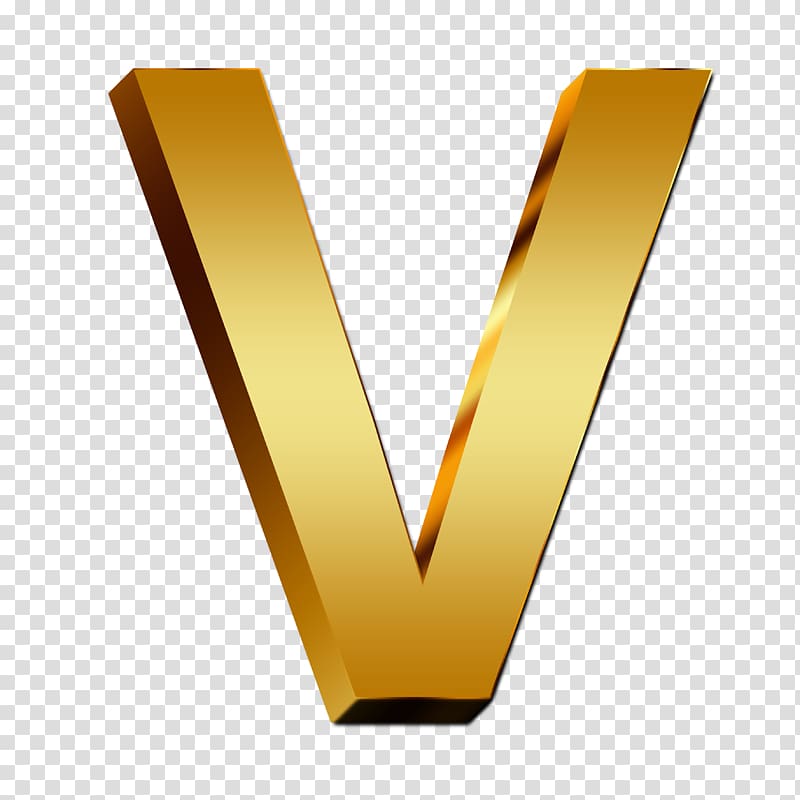 gold V logo, Letter case Alphabet Gold, gold transparent background PNG clipart
