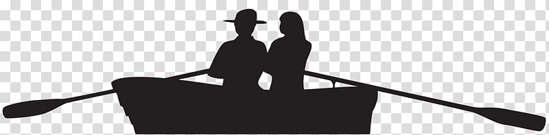 silhouette of man and woman rowing boat, Silhouette Boat , Couple on Boat Silhouette transparent background PNG clipart