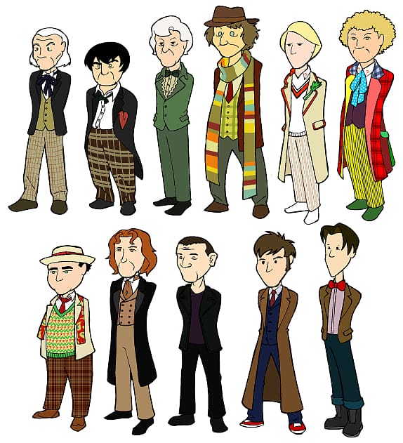 Eleventh Doctor Tenth Doctor Cartoon, Doctors Cartoon transparent background PNG clipart