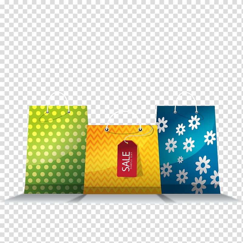 Paper Reusable shopping bag, three-dimensional shopping bags transparent background PNG clipart