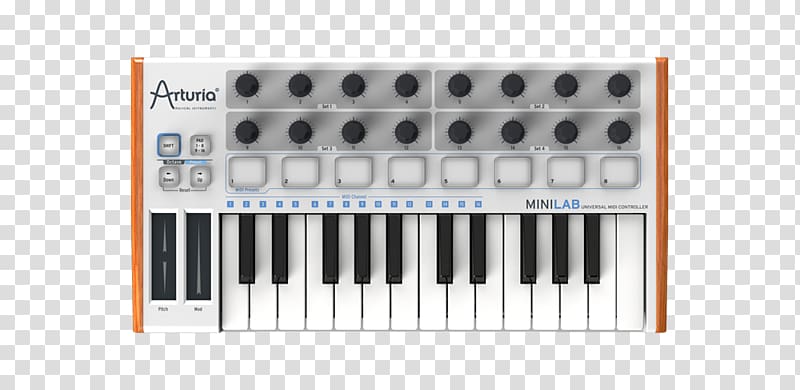 Arturia MiniLab MKII MIDI Controllers MIDI keyboard Arturia MiniLab 25, drum machine transparent background PNG clipart