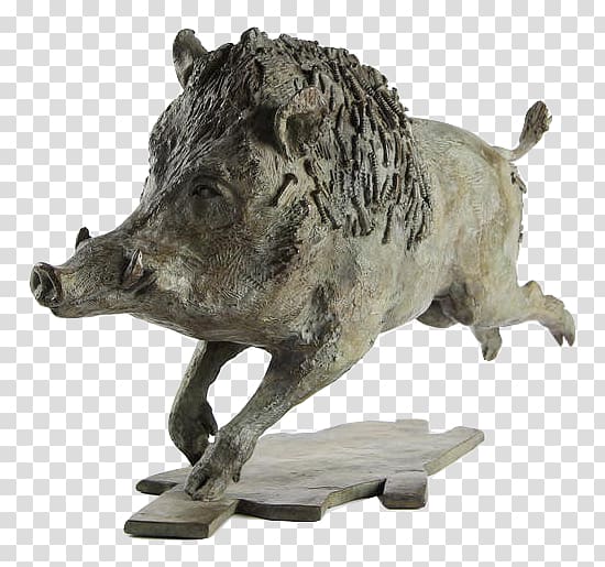 Wild boar Bronze sculpture Work of art, painting transparent background PNG clipart